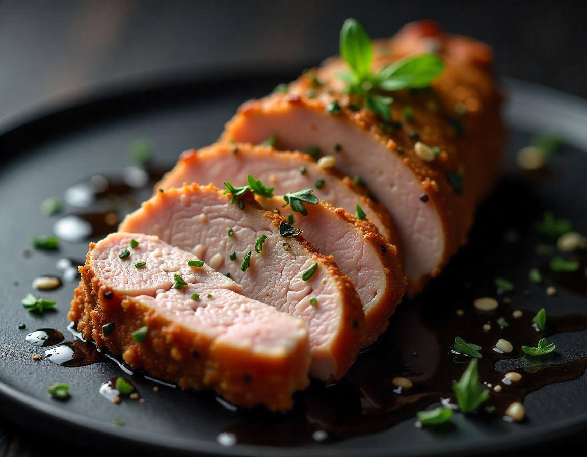 Arrosto di maiale in airfryer cotto alla perfezione con crosta croccante.