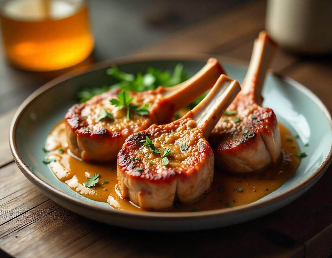 Costolette di agnello in airfryer dorate e croccanti.