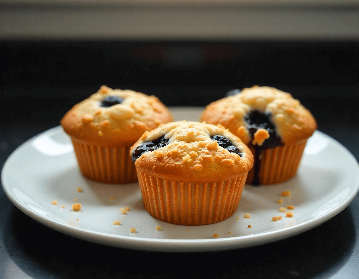 Muffin in friggitrice ad aria soffici e dorati.