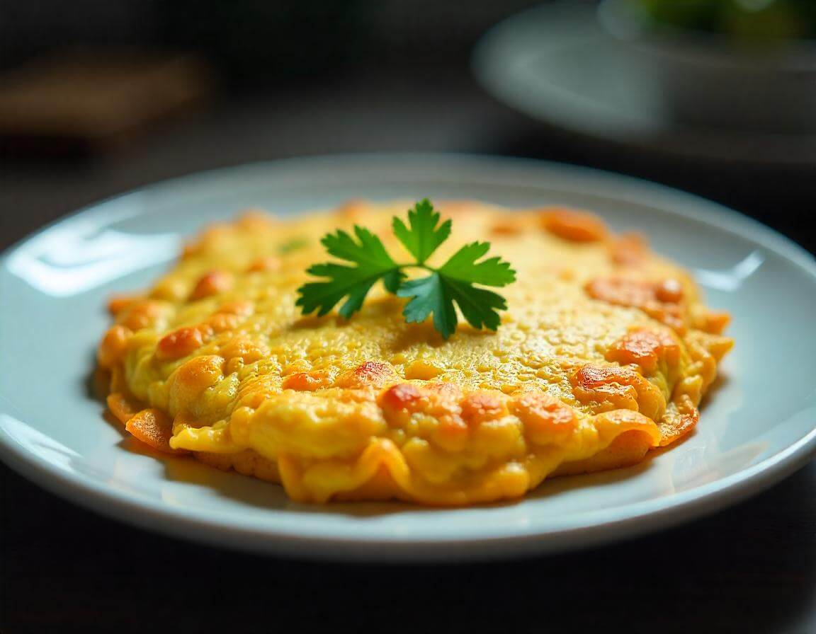Omelette in airfryer soffice e dorata pronta da gustare