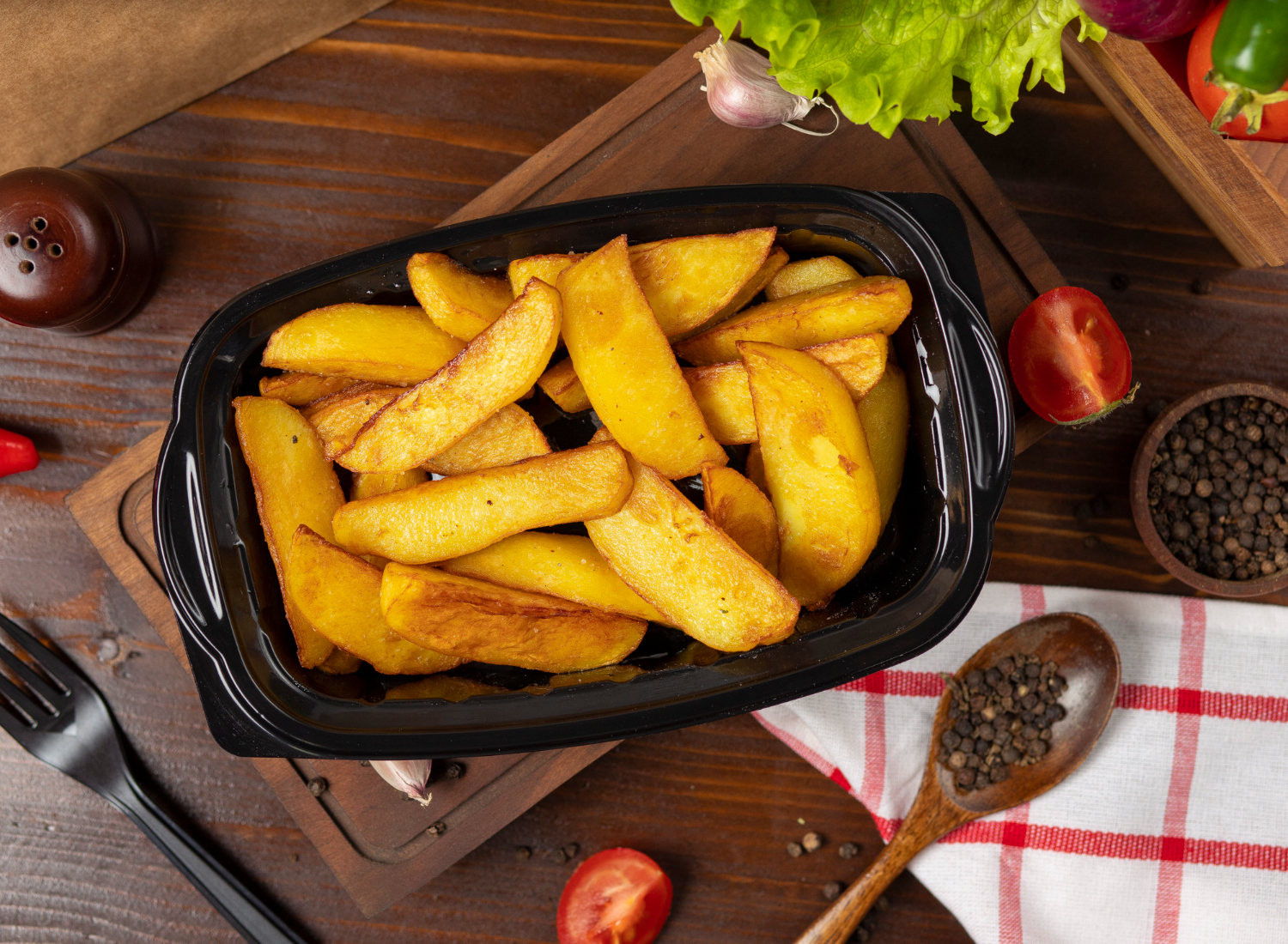 Patate al forno in friggitrice ad aria dorate e croccanti