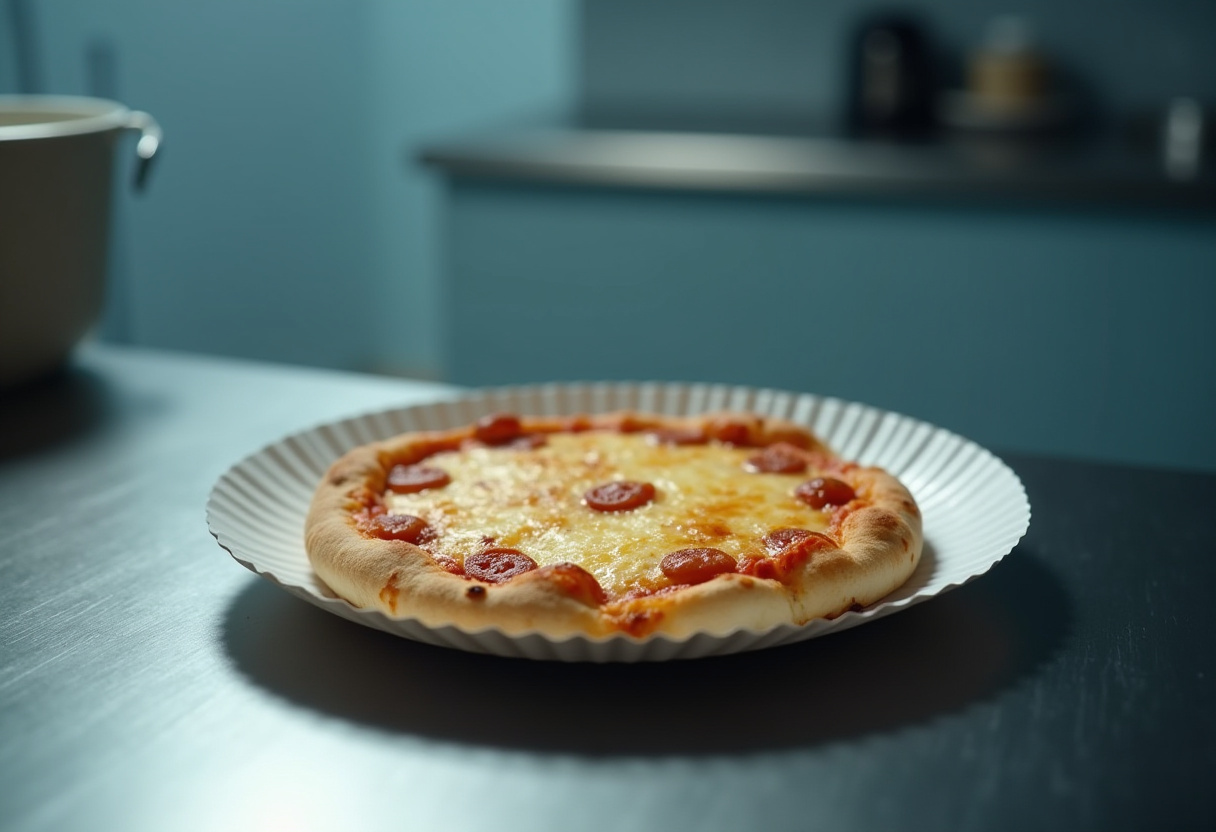 Pizza in airfryer croccante con mozzarella filante.