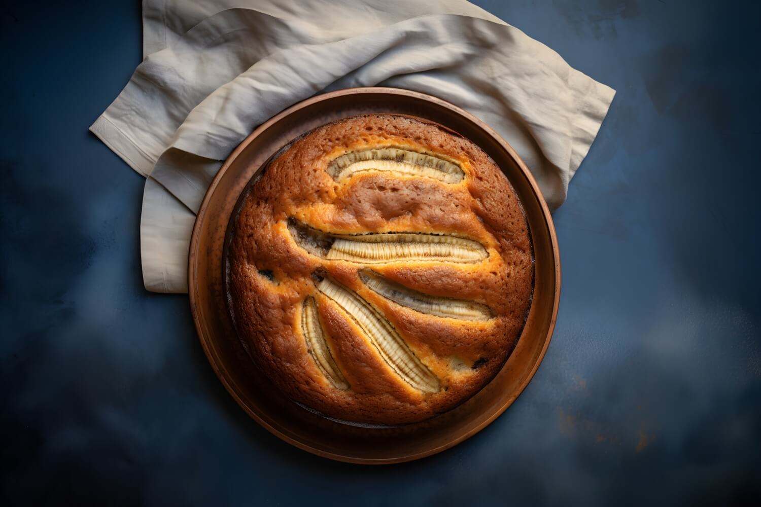 Torta alla banana in friggitrice ad aria soffice e dorata.