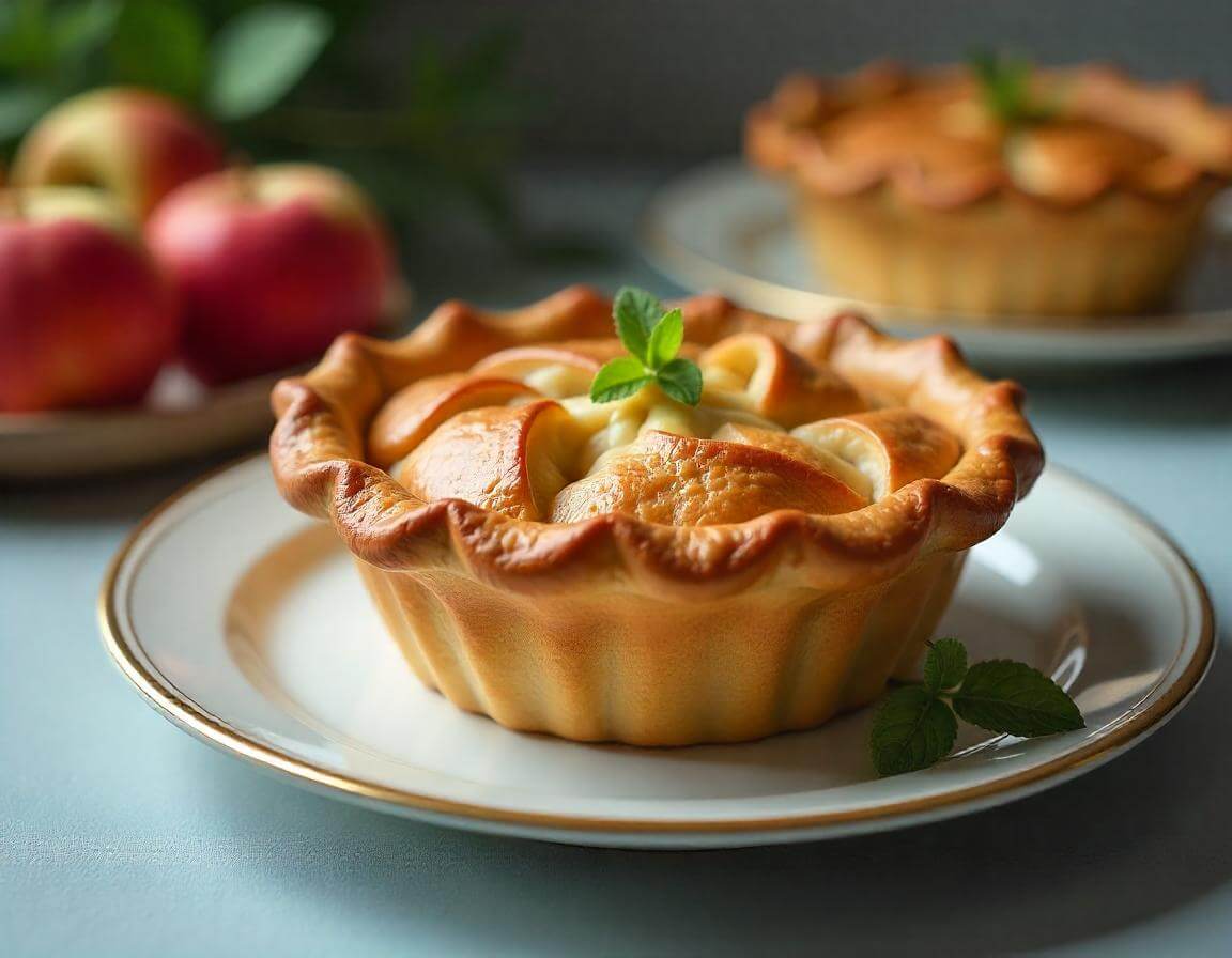Torta di mele in friggitrice ad aria soffice e dorata.