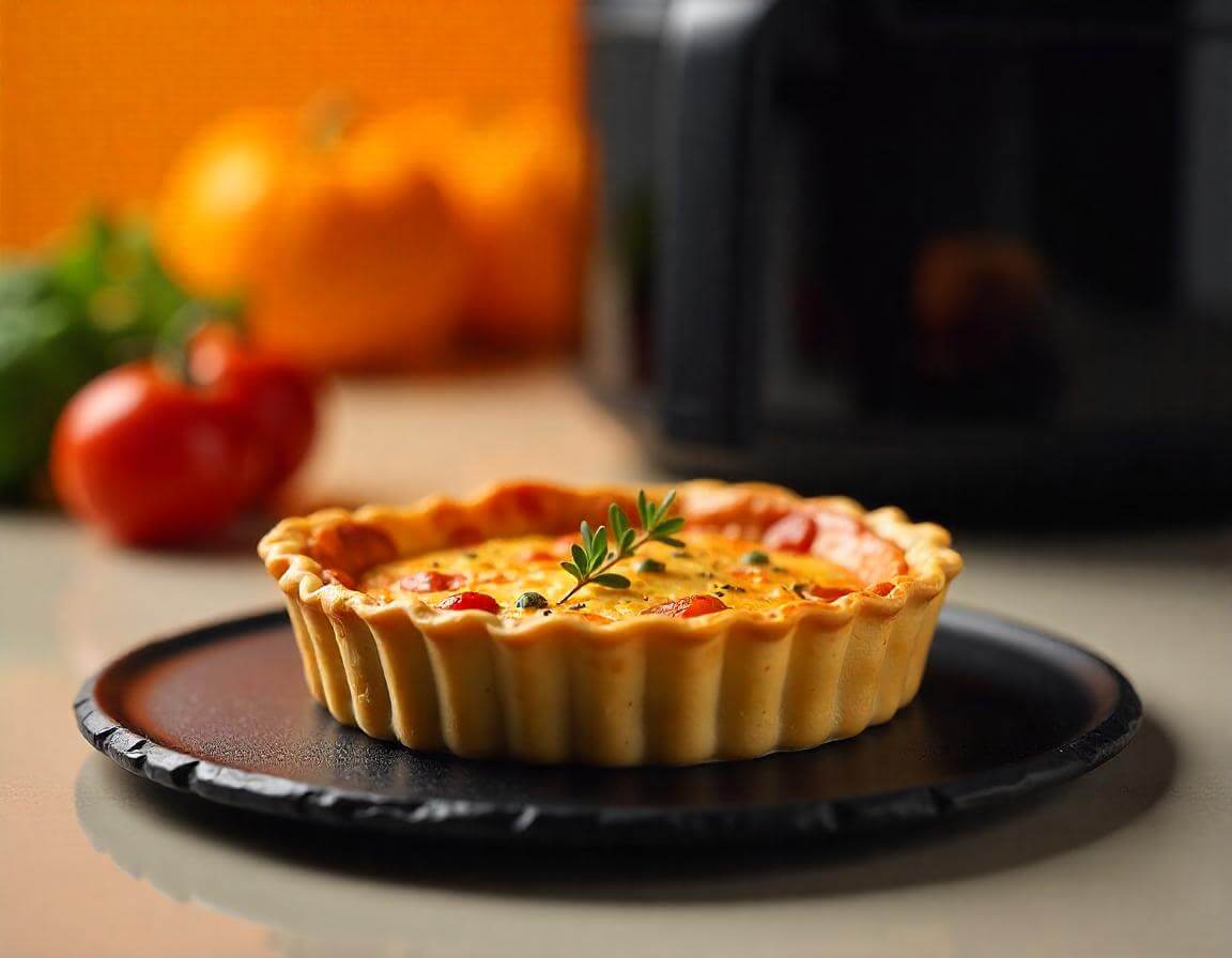 Torta salata in airfryer dorata e croccante