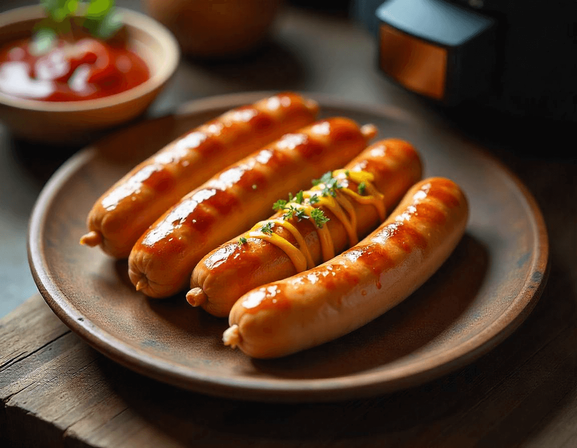 Würstel in airfryer croccanti e dorati.